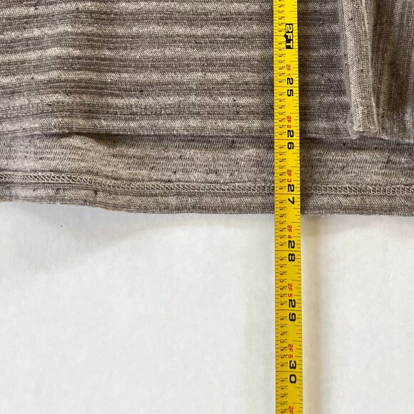 J.Jill Pure Jill Sz L Striped Poncho Pullover Heather Brown V Neck Kimono Sleeve - Picture 9 of 9